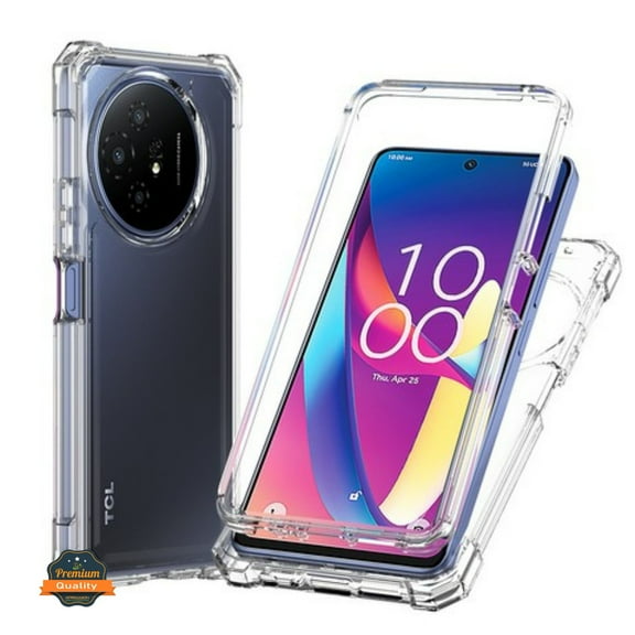 For TCL 60 XE NXTPAPER Full-Body Dual Layer Hybrid Case Slim, Drop-Proof TPU Hard PC, Durable Corner Front Bumper Protector Phone Case Cover by Xpression, Clear Transparent