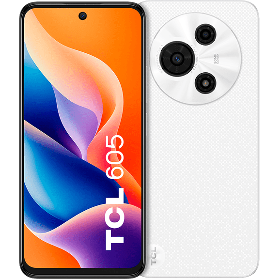 TCL 605 Ai 4G LTE (128GB + 4GB) (Compatible with Tmobile Mint Tello Boost Mobile and Worldwide) Dual SIM 6.7" 50MP Camera (Blizzard White)
