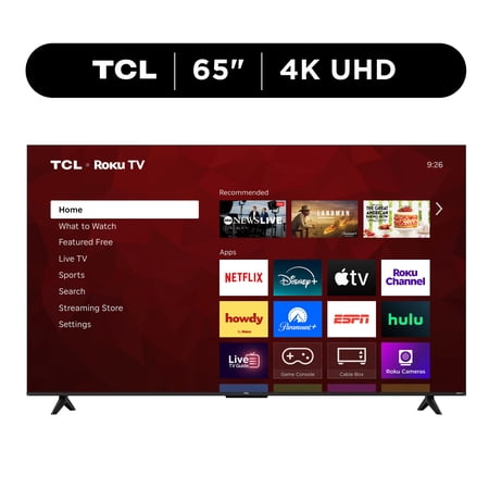 TCL 65” Class S55LR Series 4K HDR LED Smart Roku TV (New 2026) - High Brightness LED Backlight, Wide Color Gamut, Motion Rate 240, Game Accelerator 120, Auto Game Mode - 65S55LR