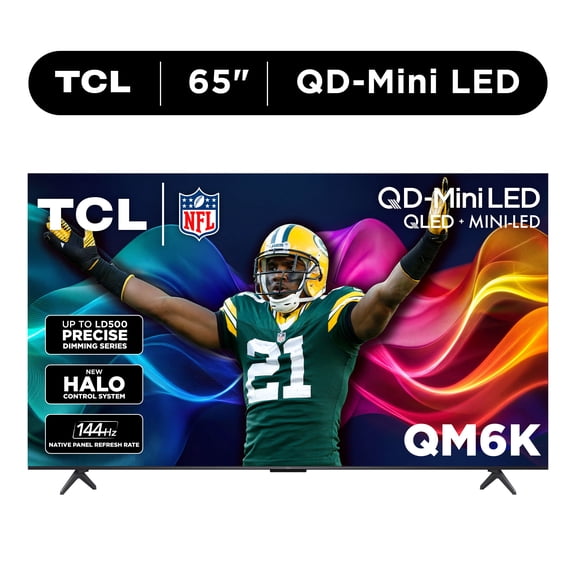 TCL 65" Class QM6K Series QD-Mini LED QLED 4K UHD HDR Smart Google TV (NEW 2025) - 144Hz, Dolby Atmos Onkyo Audio, Halo Control System - 65QM6K