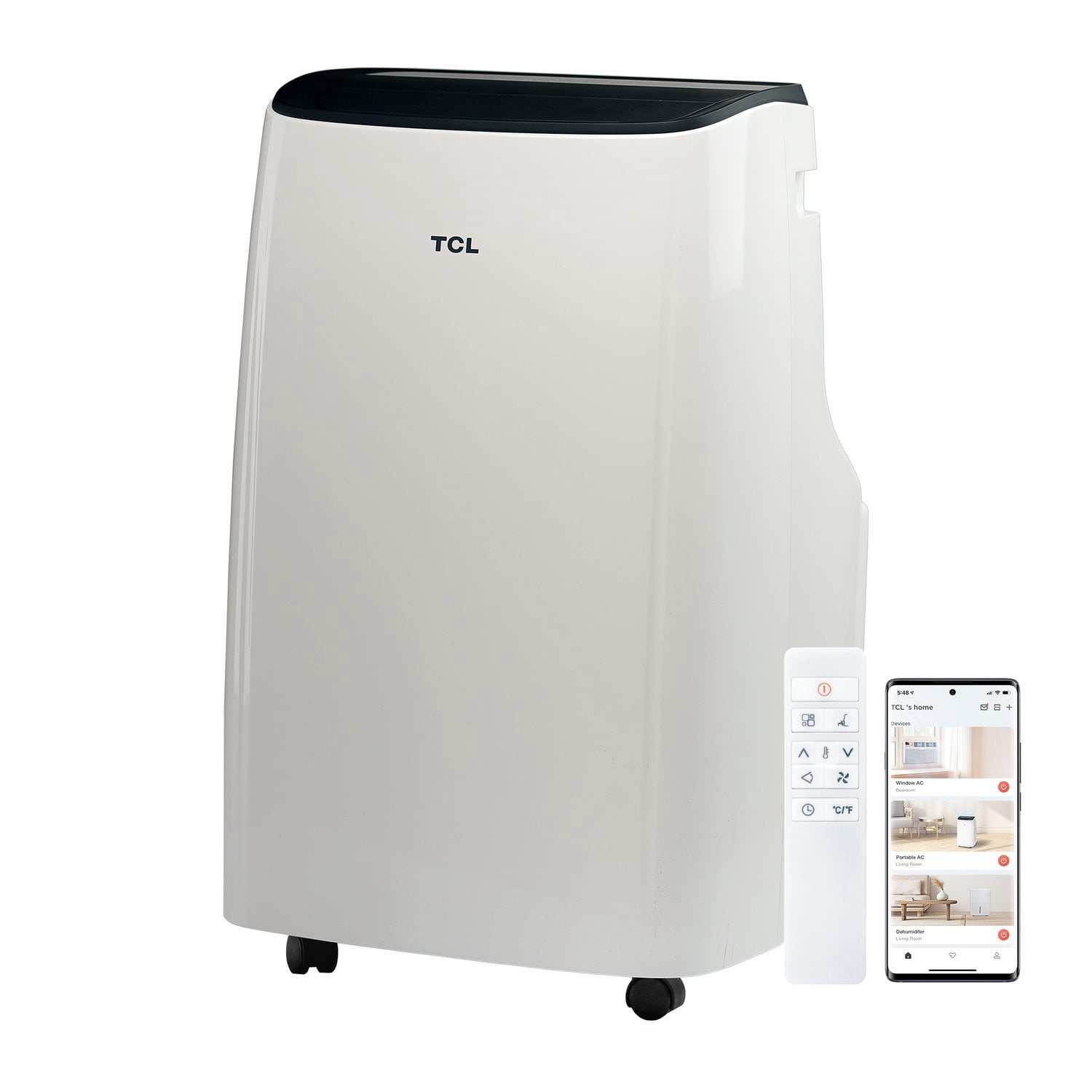 TCL 7,000 BTU SACC (11,000 BTU ASHRAE) Smart Portable Air Conditioner, H7P38W