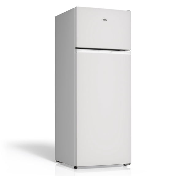 TCL 7.3 cu. ft. Double Door Refrigerator with Freezer in White, TRT07T4AW