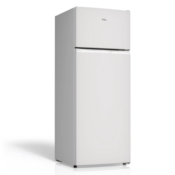 TCL White Double Door Refrigerator with Freezer for Home, Kitchen, Garage & Office, 7.3 Cu. Ft.