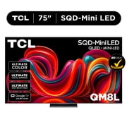 TCL 75 QM8L Series SQD-Mini LED QLED Smart Google TV NEW 2026 - TCL Deep Color System with Super QLED, Up to LD4000 Precise Dimming Series, Up to HDR6000 Peak Nits, WHVA 2.0 Ultra Panel - 75QM8L