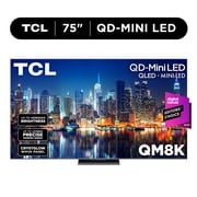 TCL 75" Class QM8K Series QD-Mini LED QLED 4K UHD Smart Google TV NEW, 2025 - 144Hz, Local Dimming, CrystGlow WHVA Panel - 75QM8K