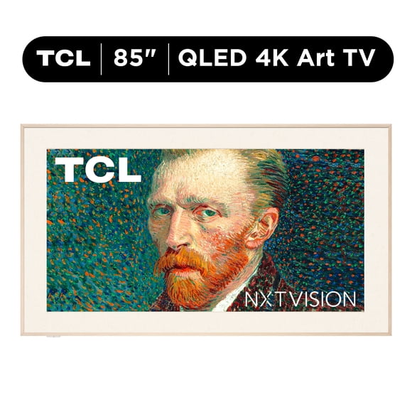 TCL 85" Class NXTVISION TV QLED 4K Smart Google TV and Flush Wall Mount (NEW 2024) - Art TV, Matte Anti-Glare Screen, 144Hz - 85A300W
