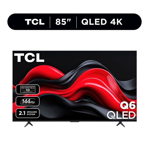 TCL 85 Class Q6 Series QLED 4K UHD Smart Google TV (New 2024) - HDR PRO+ with Dolby Vision & Dolby Atmos, AIPQ Processor, Motion Rate 240 - 85Q651G