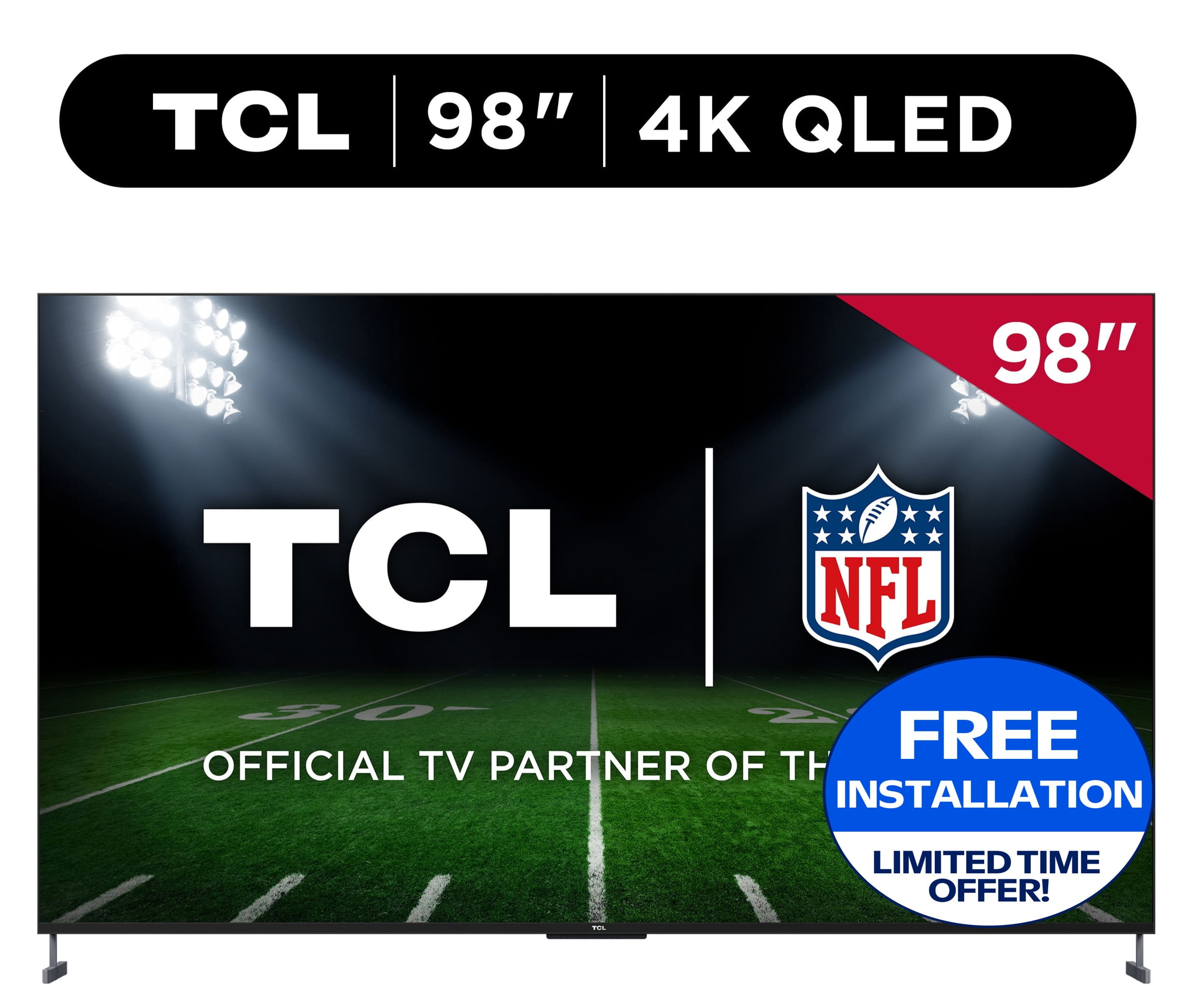 TCL 98" Class XL Collection 4K UHD QLED Dolby Vision HDR Smart Google TV, 98R754