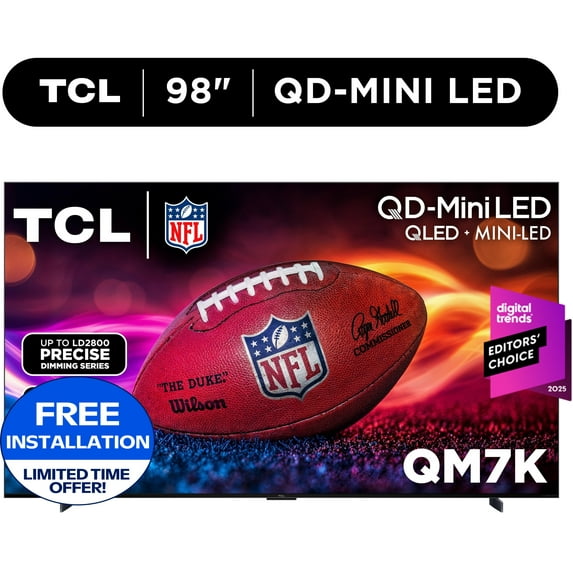 TCL 98" Class QM7K Series QD-Mini LED QLED 4K UHD Smart Google TV (NEW, 2025) - 144Hz, Local Dimming, Audio by Bang & Olufsen - 98QM7K
