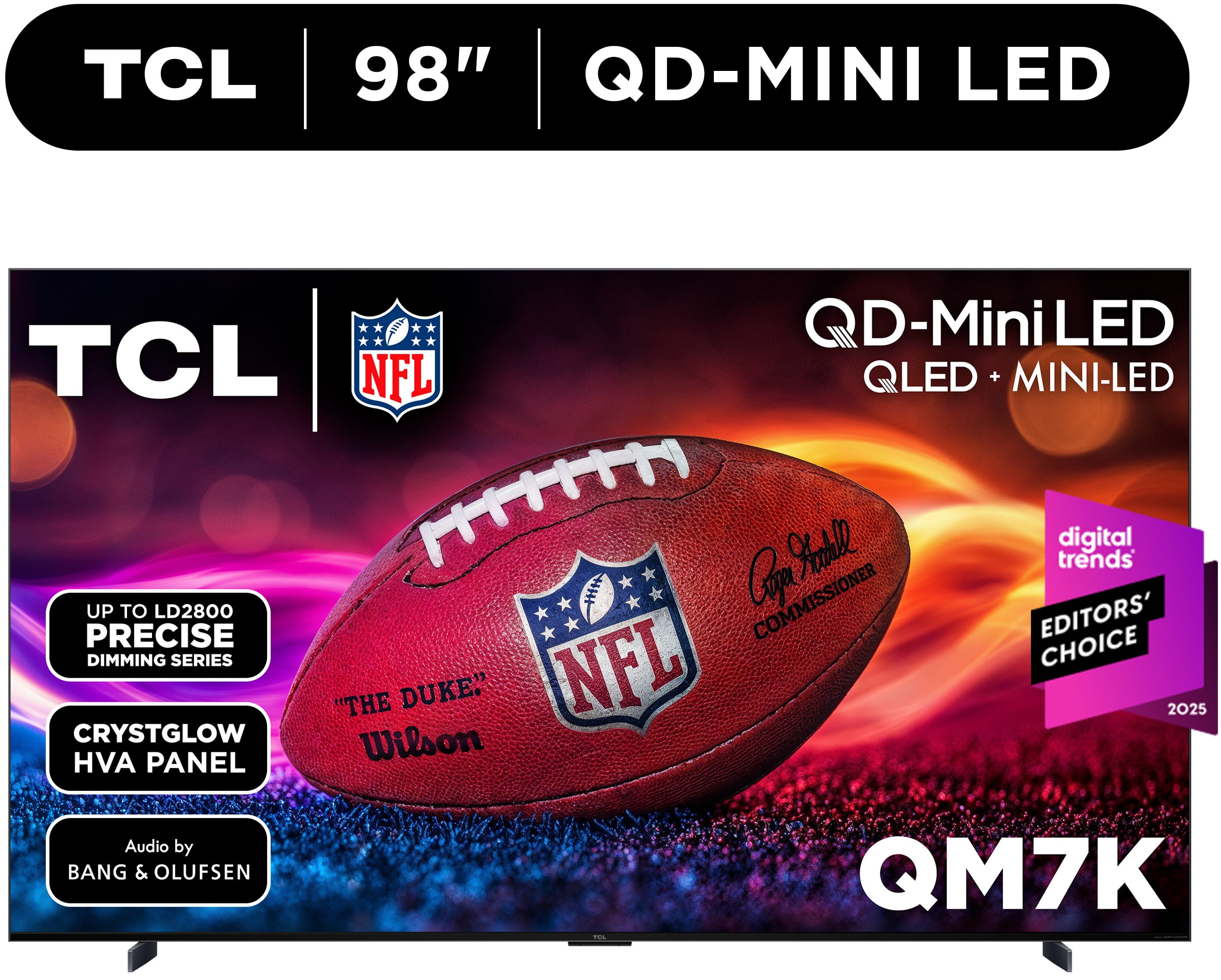 TCL 98" Class QM7K Series QD-Mini LED QLED 4K UHD Smart Google TV (NEW, 2025) - 144Hz, Local Dimming, Audio by Bang & Olufsen - 98QM7K