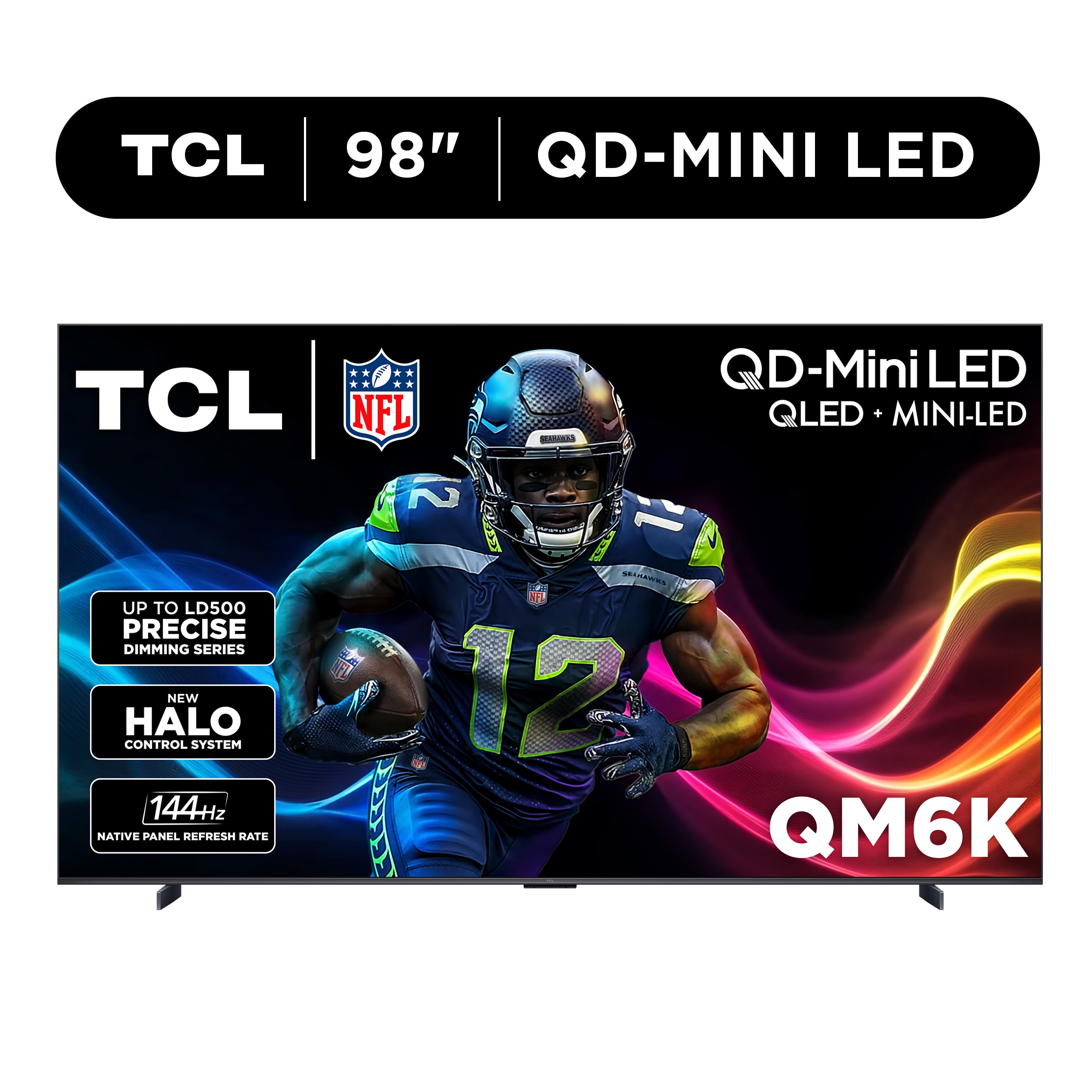 TCL 98" Class QM6K Series QD-Mini LED QLED 4K UHD HDR Smart Google TV (NEW 2025) - 144Hz, Dolby Atmos Onkyo Audio, Halo Control System - 98QM6K