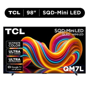 TCL 98” QM7L Series SQD-Mini LED QLED Smart Google TV (NEW 2026) - TCL Deep Color System with Super QLED, Up to LD2100 Precise Dimming Series, Up to HDR3000 Peak Nits, Bang & Olufsen Audio - 98QM7L