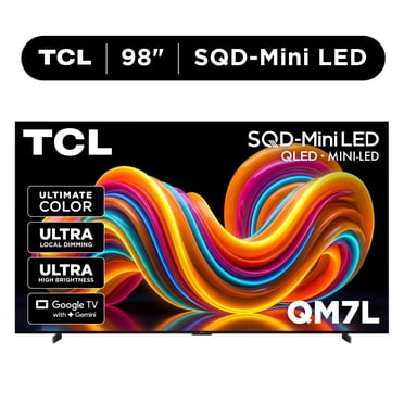 TCL 98” QM7L Series SQD-Mini LED QLED Smart Google TV (NEW 2026) - TCL Deep Color System with Super QLED, Up to LD2100 Precise Dimming Series, Up to HDR3000 Peak Nits, Bang & Olufsen Audio - 98QM7L