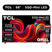 TCL 98” QM8L Series SQD-Mini LED QLED Smart Google TV (NEW 2026) - TCL Deep Color System with Super QLED, Up to LD4000 Precise Dimming Series, Up to HDR6000 Pea