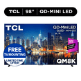 thumbnail image 1 of TCL 98" Class QM8K Series QD-Mini LED QLED 4K UHD Smart Google TV (NEW, 2025) - 144Hz, Local Dimming, CrystGlow WHVA Panel - 98QM8K, 1 of 26