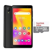 TCL A30 Unlocked Smartphone Prime Black with Class 10 MicroSDHC Card