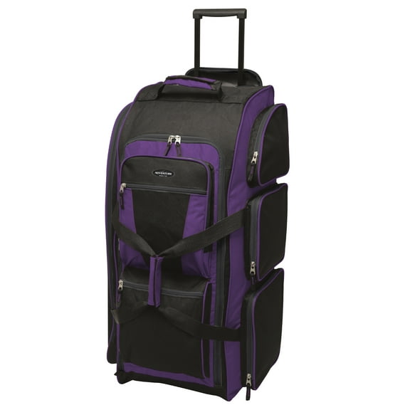 TCL Adventure 30" Rolling Multi-Pocket Duffel Bag for Travel, Purple