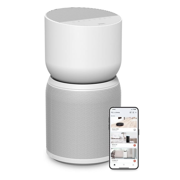 TCL Breeva A3 Smart Air Purifier, up to 1230 sq. ft., 5-Stage Filtration System, True HEPA (H13) Removes 99.97% of Dust / Bacteria / Odors, App & Voice Control, Ultra-Quiet, White, A315W