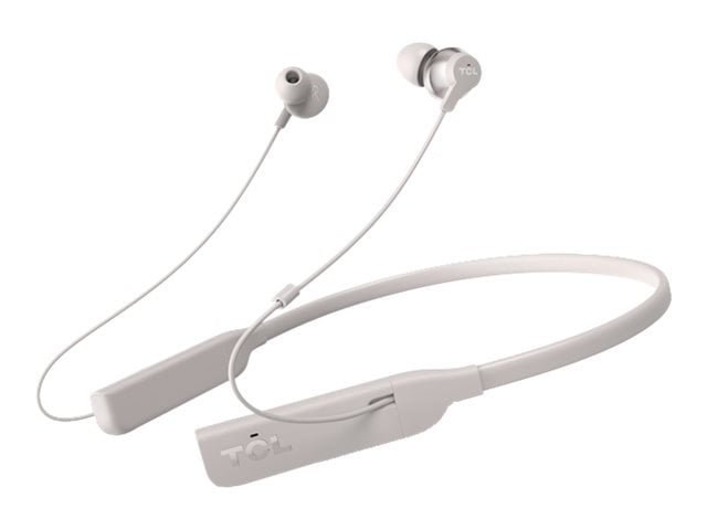 TCL ELIT200NCWT - Earphones with mic - in-ear - neckband - Bluetooth - wireless - active noise canceling - cement gray