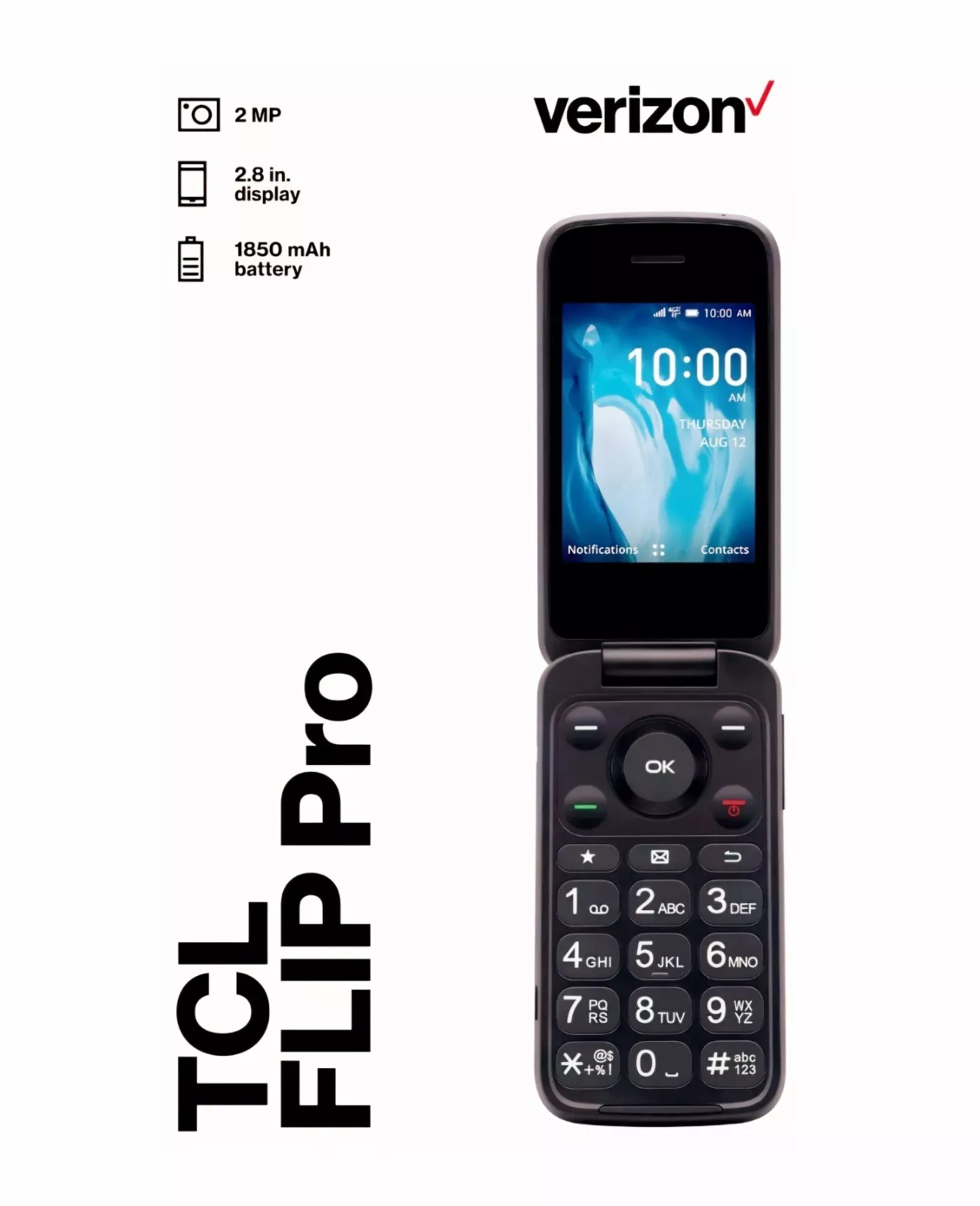 NUOVO TCL Flip Pro Telefono Nero Verizon SBLOCCATO 4056S Grigio - Foto 4