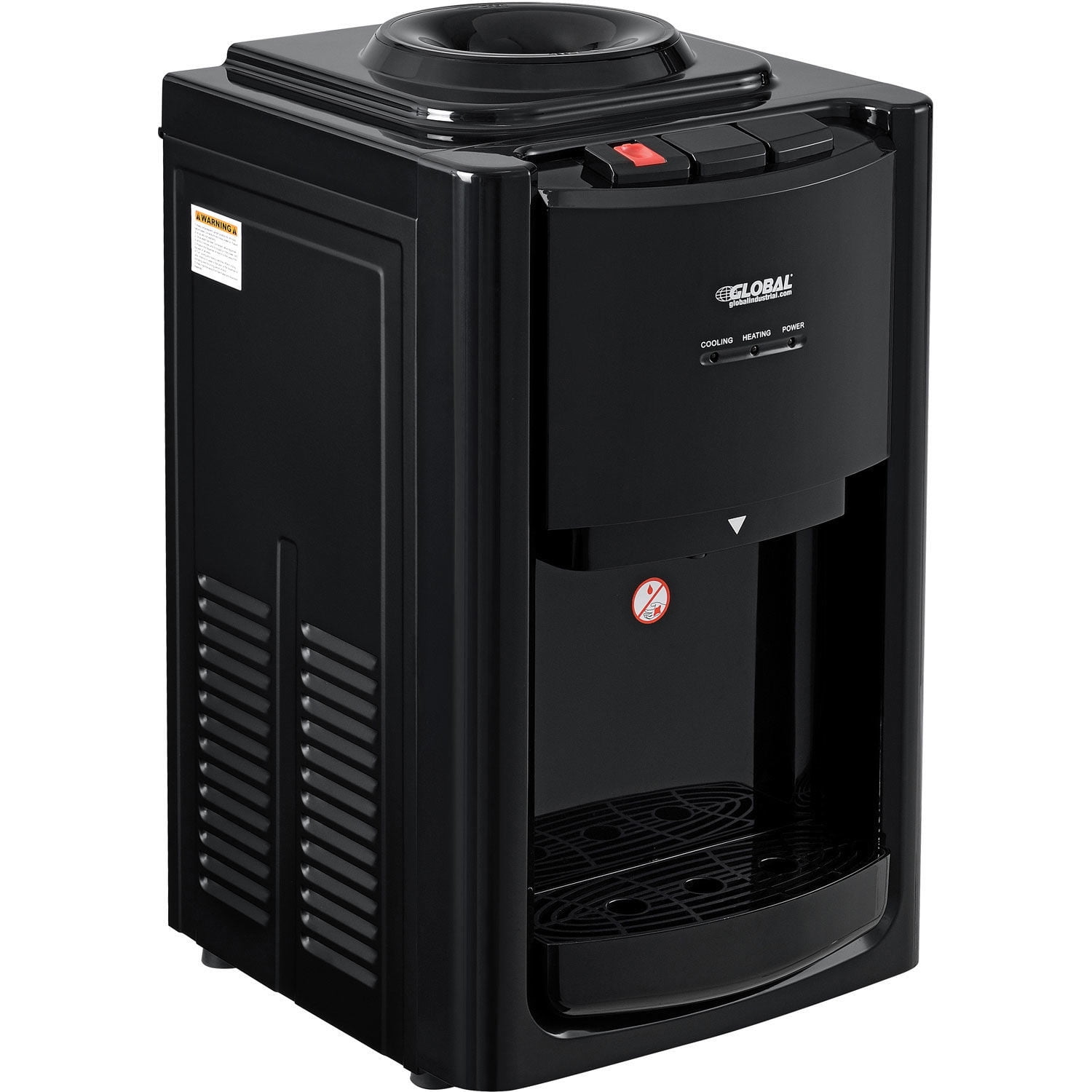 Global Industrial Countertop Tri-Temp Water Dispenser, Black