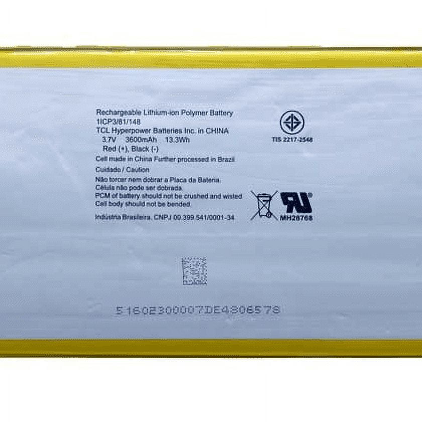 TCL Hyperpower 3.7V 3600mAh Rechargable Tablet Battery Pack 1ICP3/81/