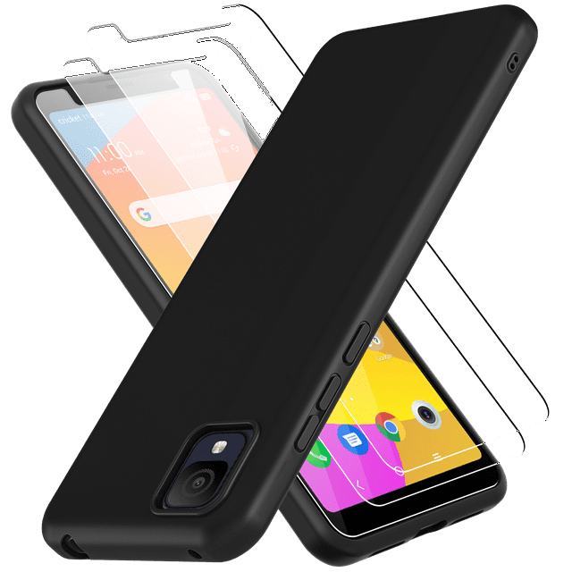 TCL ION X Case, CBUS Silicone FlexGel Case + 2X Glass Screen