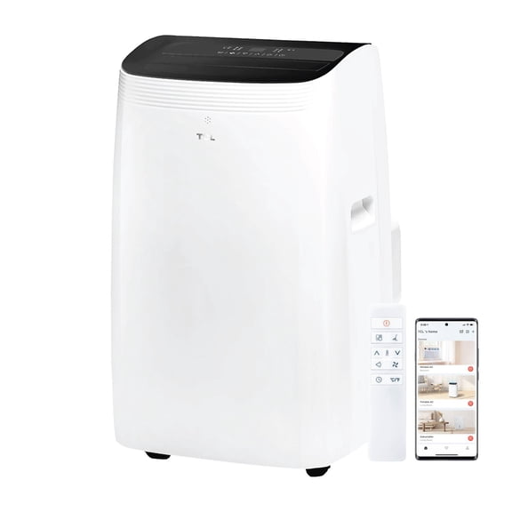 TCL Q-Series 10,000 BTU (14,000 BTU) Portable Inverter Air Conditioner, White, 450 Sq.Ft., H10PDH56W