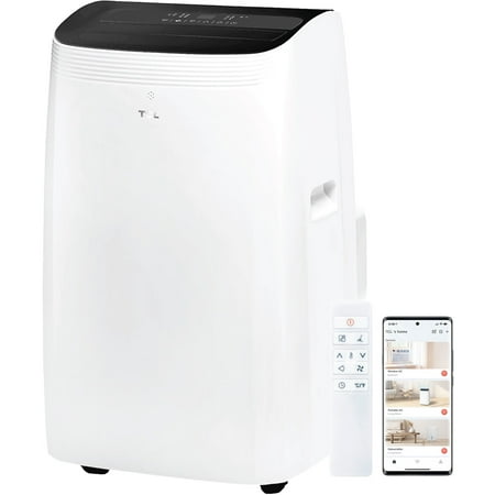 TCL - Q-Series 450 Sq. Ft. 10,000 BTU Smart Inverter Portable Air Conditioner - White