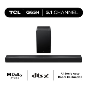 TCL Q65H Q Series 5.1 Channel Soundbar with Dolby Atmos, DTS:X, Ray Danz Technology, Wireless Subwoofer, and Bluetooth Music Streaming - Q65H