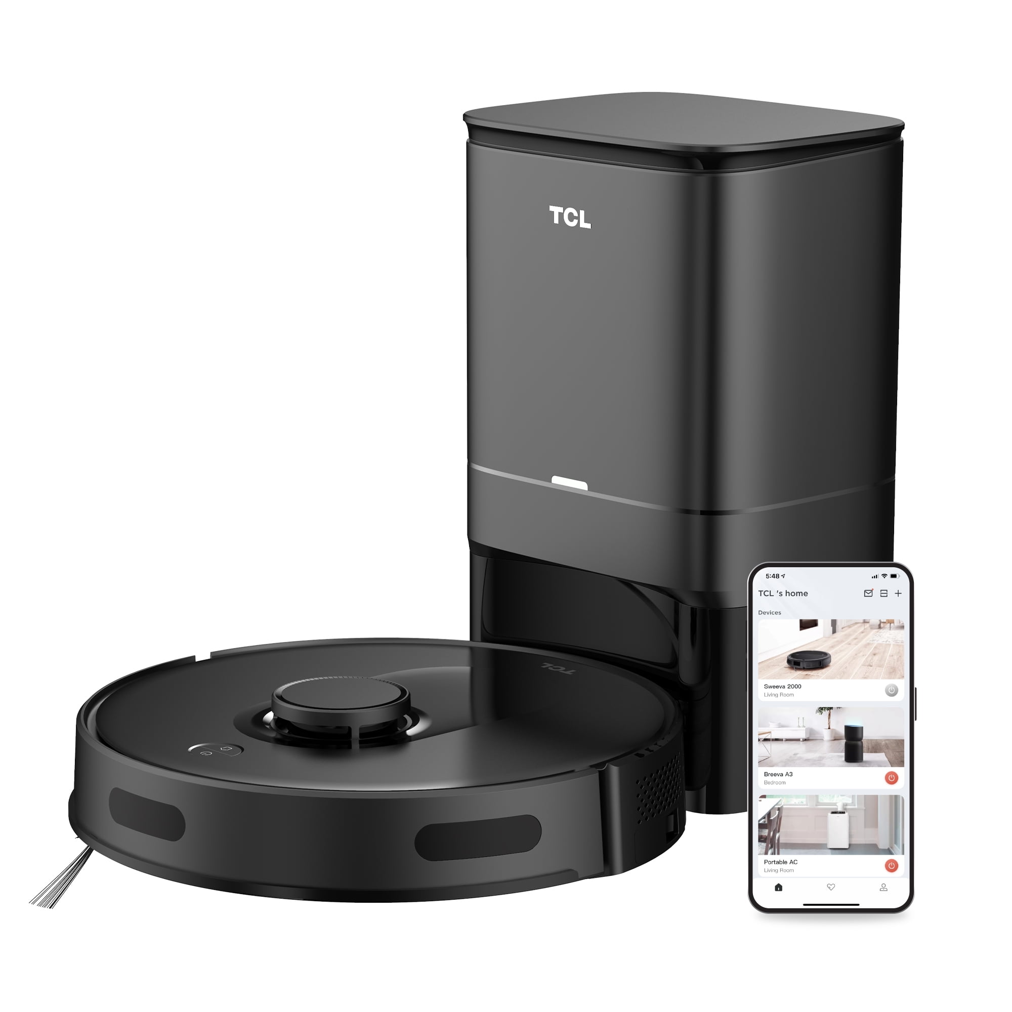 TCL Sweeva 6500 Smart Robot Vacuum with AutoEmpty Dustbin Tower
