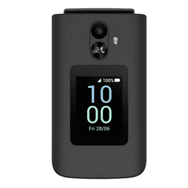 Pre-Owned TCL T435SPP Go Flip 3 3.2'' 4G LTE 1GB RAM 16GB Storage Verizon Prepaid Phone, Stone Gray
