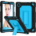 thumbnail image 1 of For TCL TAB 8 LE Tablet Model 9137W / for TCL TAB 8 WiFi Model 9132X for TCL Tab 8V / Tab 8 SE (6048E) Case with Shoulder Strap Soft Silicone Hard Back Rugged Full-Body Cover Case(Black Blue), 1 of 7