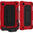 thumbnail image 1 of For TCL TAB 8 LE Tablet Model 9137W / for TCL TAB 8 WiFi Model 9132X for TCL Tab 8V / Tab 8 SE (6048E) Case with Shoulder Strap Soft Silicone Hard Back Rugged Full-Body Cover Case(2*Red Black), 1 of 1