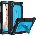 thumbnail image 1 of for TCL TAB 8 WiFi 9132X/for TCL TAB 8 LE 9137W Tablet Case Soft Silicone Rubber Had Back Shell Kids Friendly Built in Stand Shoulder Strap for TCL TAB 8 WiFi/TCL TAB 8 LE (Black+Blue), 1 of 7