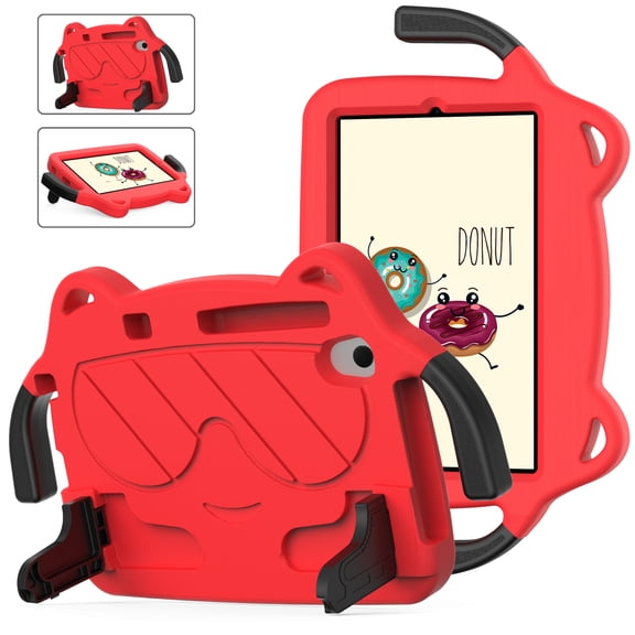 TCL Tab 8 LE Case for Kids (Model: 9137W, 2023 Released), Dteck Lightweight Shockproof Kids Friendly Cover with Handle Kickstand for TCL Tab 8 LE Model: 9137W/ TCL Tab 8 WiFi Model: 9132X,Red