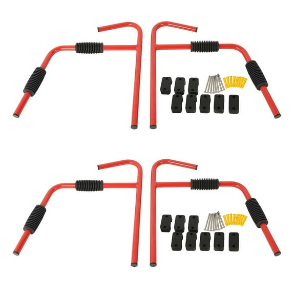 TCMT 2Pairs Kayak Wall Mount Storage Rack Ladder Surfboard Canoe Steel Folding Hanger Red