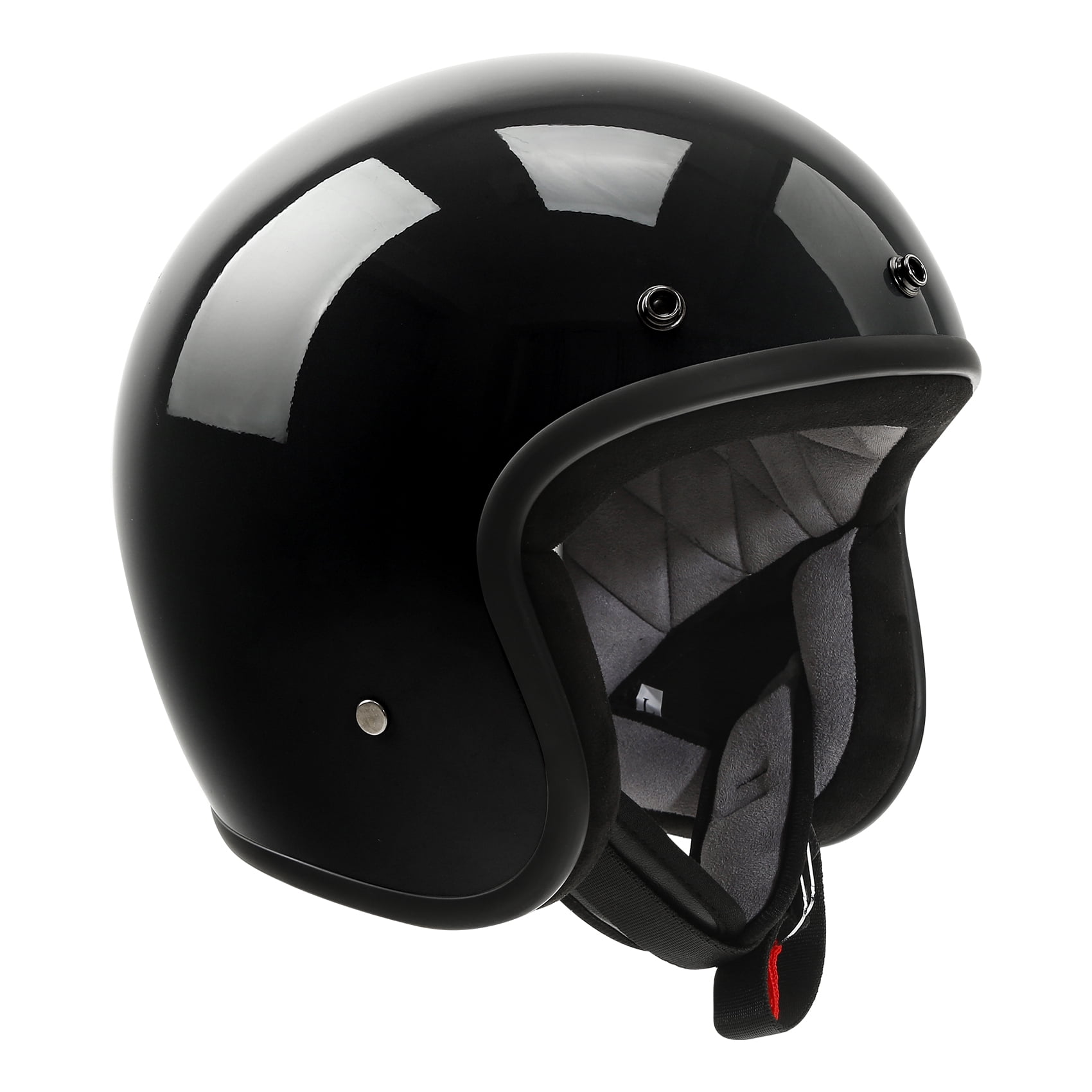 TCMT 3 4 Open Face Helmet Motorcycle Scooter Helmet Retro Style Cafe Racer DOT Black XL size Walmart