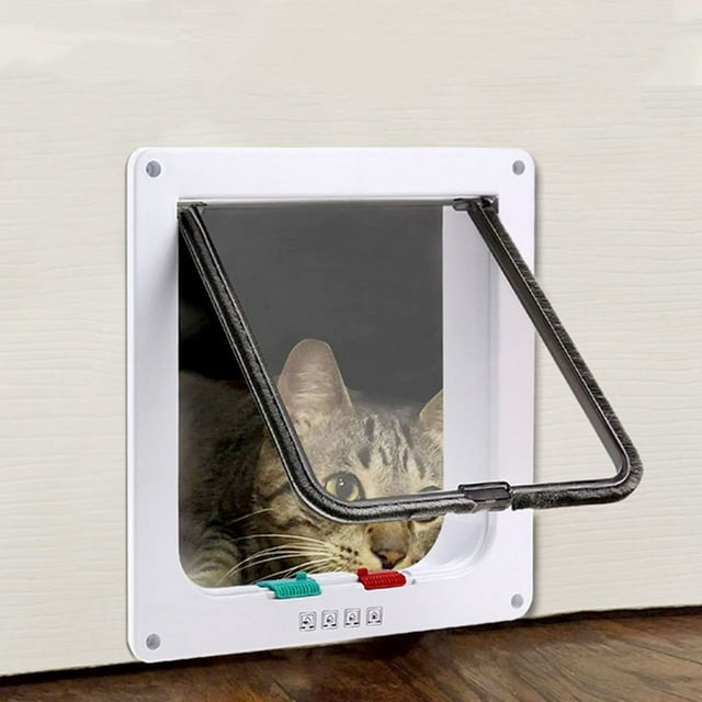 TCMT 4 Way Small Pet Door Cat Puppy Dog Lockable Safe Flap Door ABS
