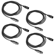 TCMT 4Pcs 10ft / 3m Standard DMX Extension Cable 3 Pin Signal XLR Connection for Outdoor Stage Light Effect Equitment