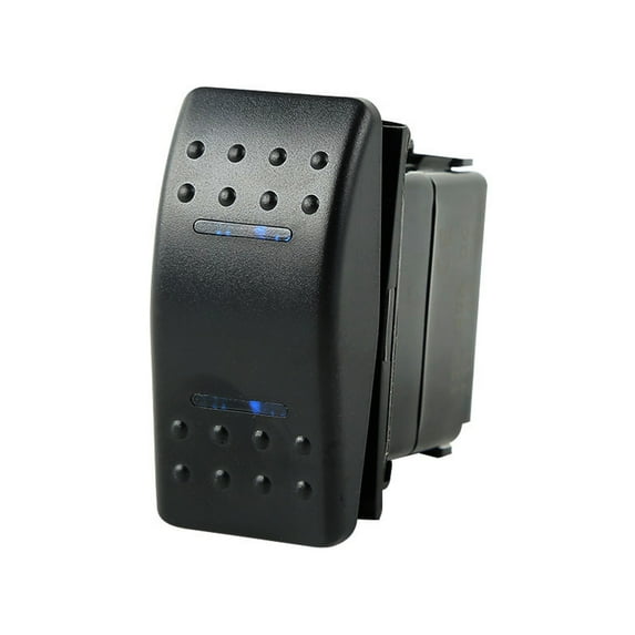 TCMT 7Pin LED Rocker Switch for Boat Car Truck ON-OFF-ON 3 Position DPDT DC 12V / 24V Blue Light