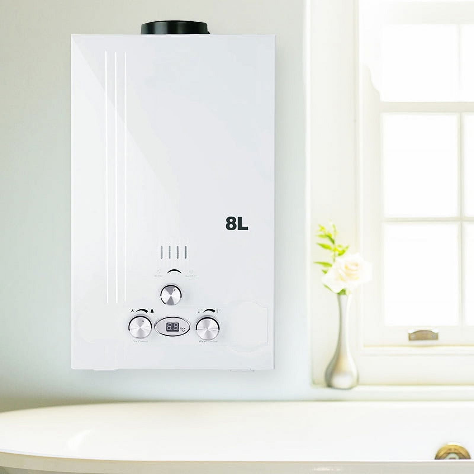 TCMT 8L Liquid Propane Tankless Water Heater 2.0 GPM LPG Instant Hot Boiler  with Digital Display - Walmart.com