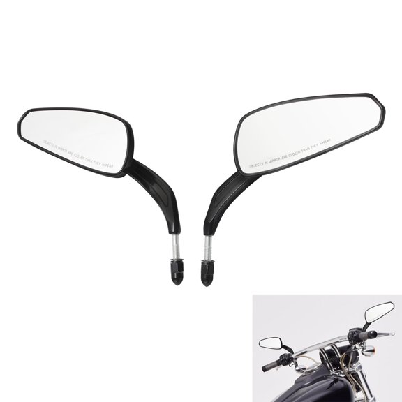 TCMT 8mm Tribal Motorcycle Rear View Mirrors, Fits for Harley Sportster XL1200 883 Softail Fat Bob Street Bob Low Rider Touring Road King Road Glide Street Glide Electra Glide, Black