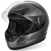 TCMT DOT Adult Full Face Motorcycle Helmet Black Carbon Fiber with Flip Up Modular for Motocross Offroad Street Dirt Bike L Size