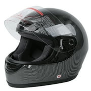 TCMT DOT Adult Full Face Motorcycle Helmet Black Carbon Fiber with Flip Up Modular for Motocross Offroad Street Dirt Bike M Size