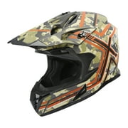 TCMT DOT Dirt Bike Helmet Full Face Adult Motorcross Helmet for Atv Offroad Street Dirt Bike Black Orange Star XXL Size