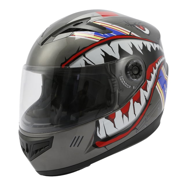 TCMT DOT Full Face Helmet for Kids & Youth Flip Up Visor for Motorcycle Atv Mx Motocross Offroad Street Dirt Bike Gray Youth L Size