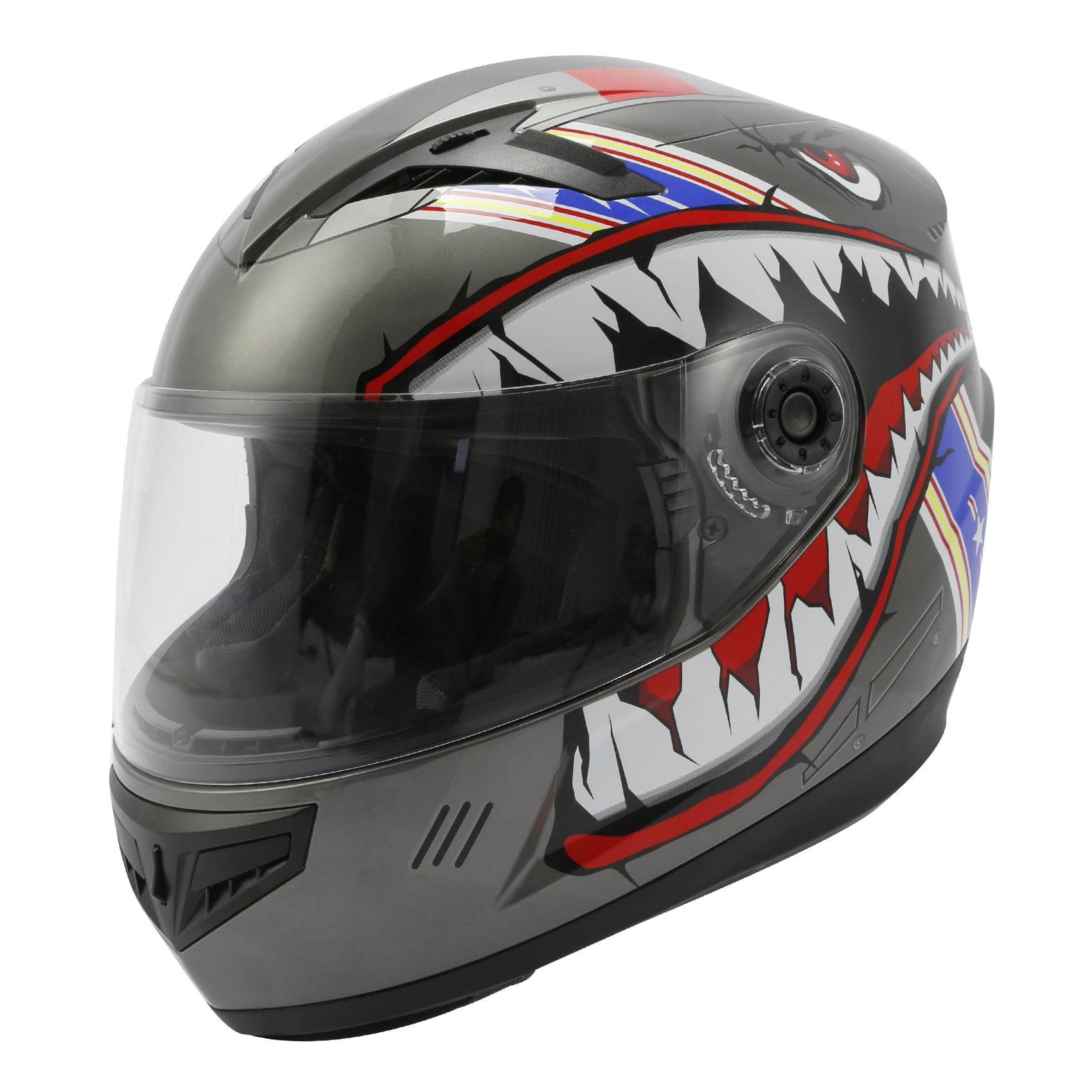 TCMT DOT Full Face Helmet for Kids & Youth Flip Up Visor for Motorcycle Atv Mx Motocross Offroad Street Dirt Bike Gray Youth XXL Size