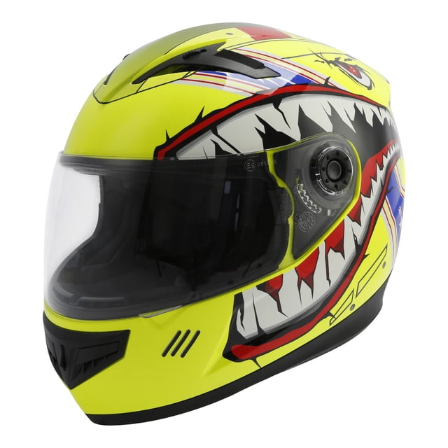 TCMT DOT Full Face Helmet for Kids & Youth Flip Up Visor for Motorcycle Atv Mx Motocross Offroad Street Dirt Bike Yellow Youth M Size