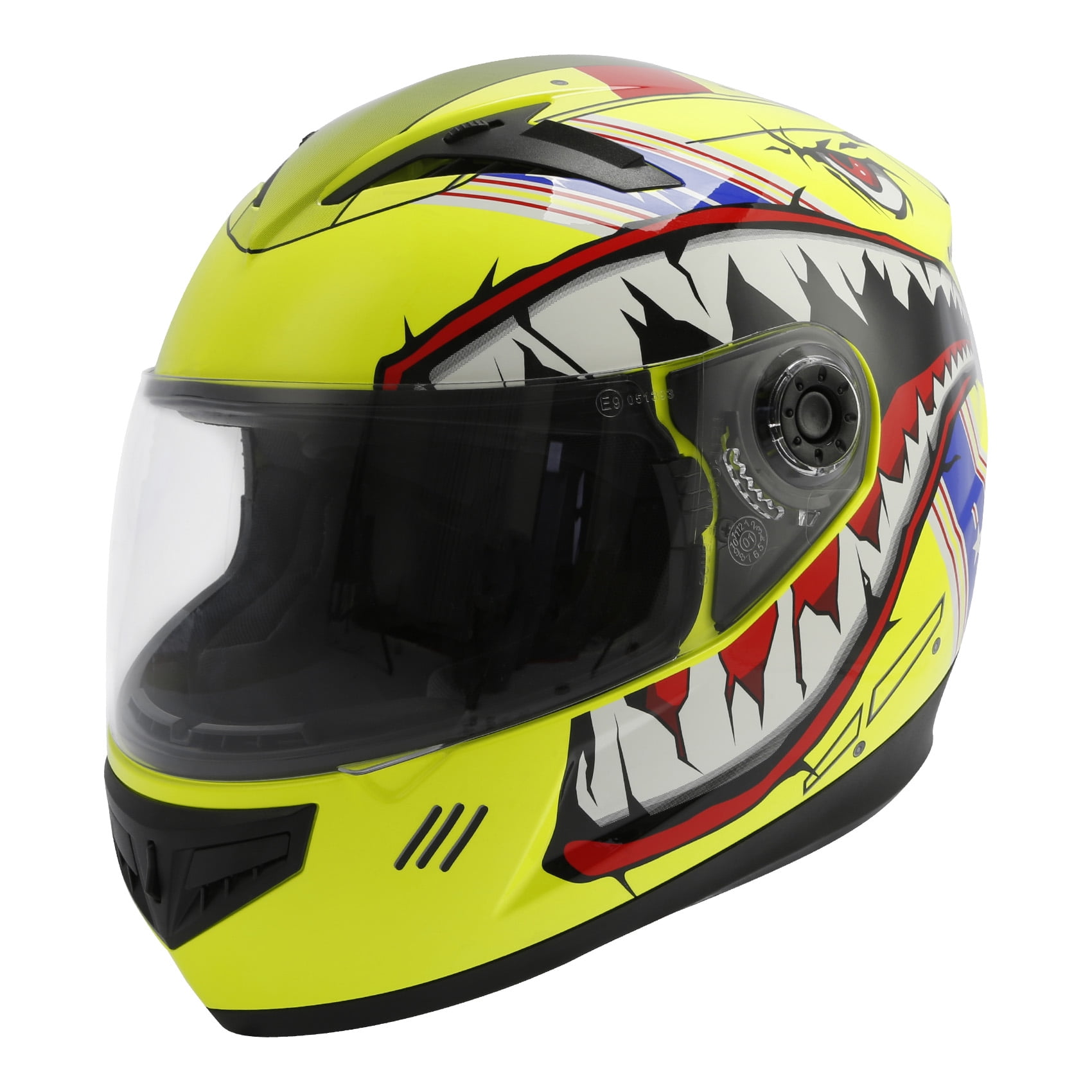 TCMT DOT Full Face Helmet for Kids & Youth Flip Up Visor for Motorcycle Atv Mx Motocross Offroad Street Dirt Bike Yellow Youth XL Size
